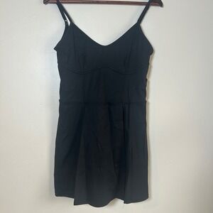 JoyLab Exercise Dress Women Medium Black Athletic Built-in Shorts Corset Seams